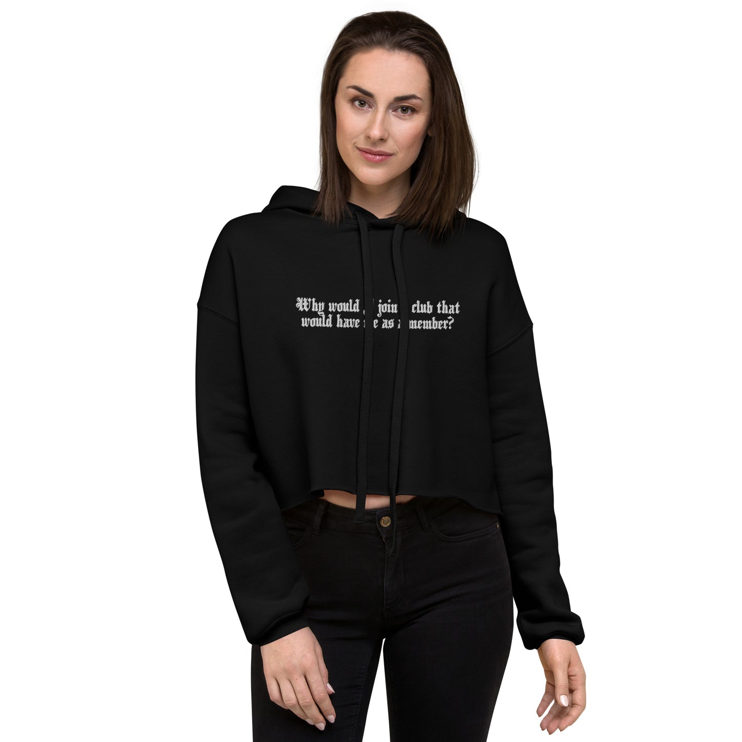 Standing Yak Hoodie No. 3 (Women's Crop Hoodie)